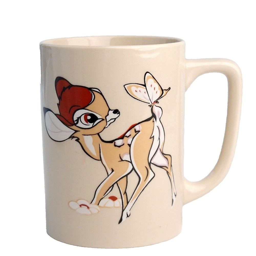 Vintage Walt Disney's Bambi Marco Polo ceramic Beige Coffee Cup Mug
